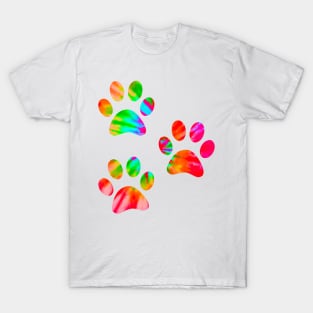 Tie Dye Paws Print T-Shirt